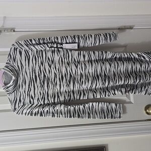 BOLD ELEMENTS BRAND WOMEN'S BLACK & CREAM ZEBRA PRINT DRESS SIZE SMALL